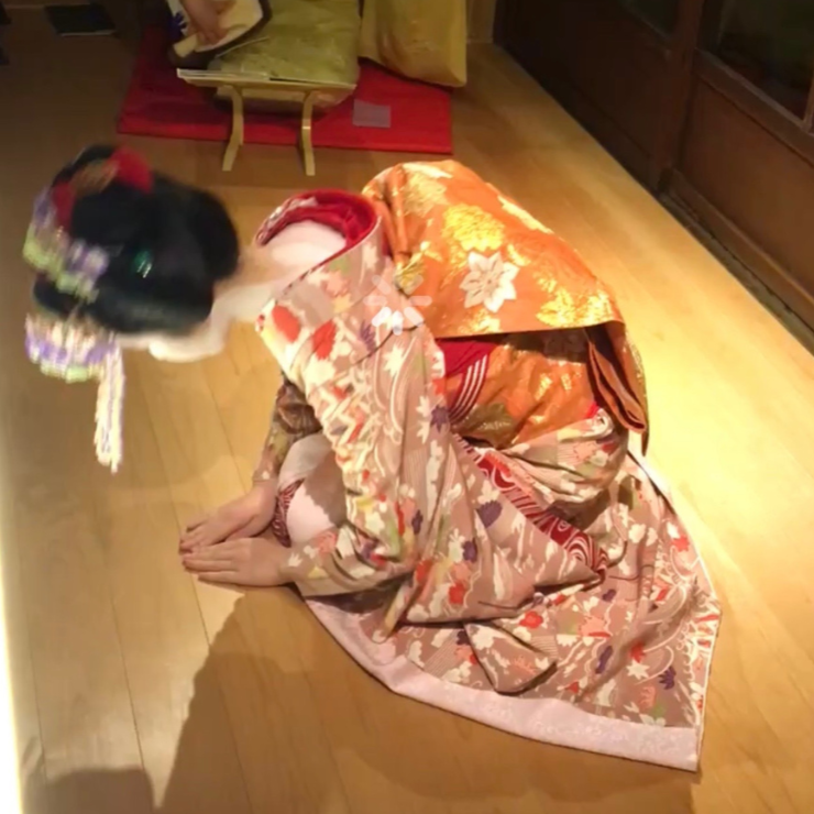 Robe licol à ruban | Goshodoki rose clair