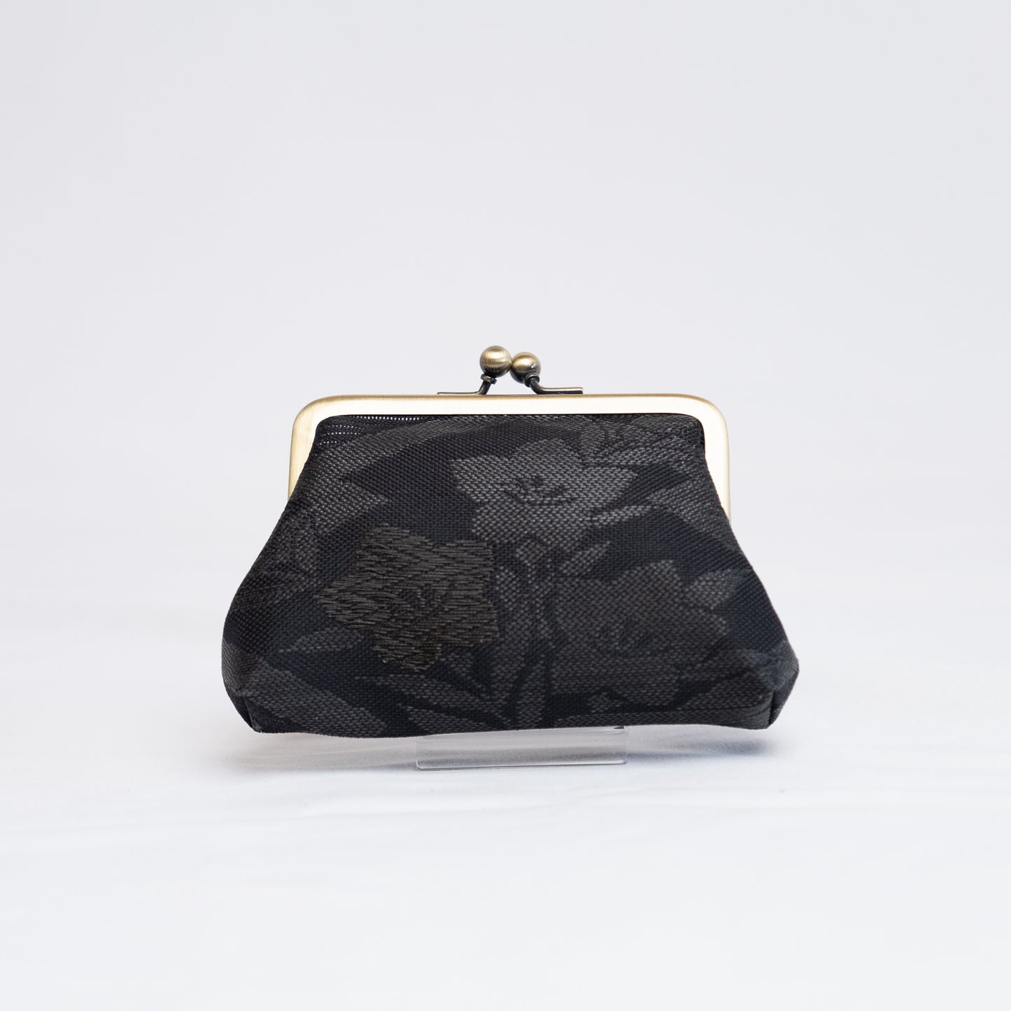 Black Kimono Small Clasp Pouch | Sasa and Kikyo