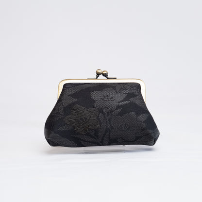 Black Kimono Small Clasp Pouch | Sasa and Kikyo