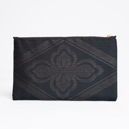 Black Kimono Flat Pouch | Hanabishi