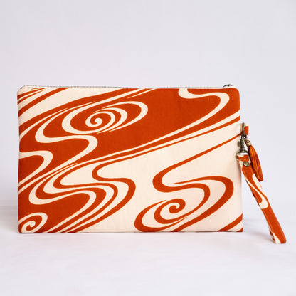 Darari Obi Flat Pouch | Vermillion Flowing Water