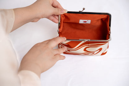 Darari Obi Clasp Pouch | Vermillion Flowing Water