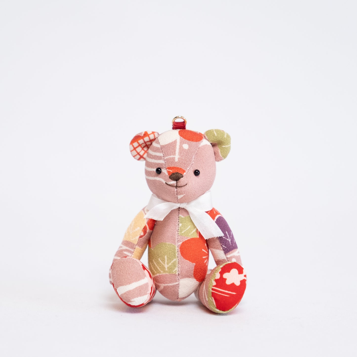 Ours en peluche SilKuMaiko grand | Goshodoki rose clair