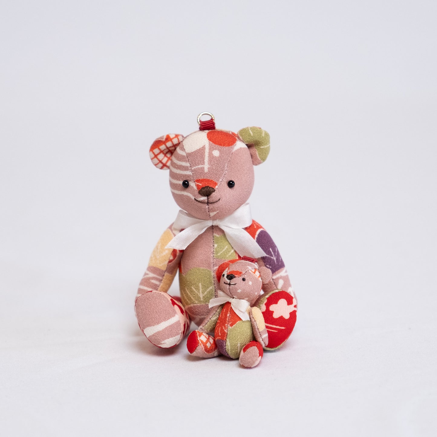 Ours en peluche SilKuMaiko grand | Goshodoki rose clair