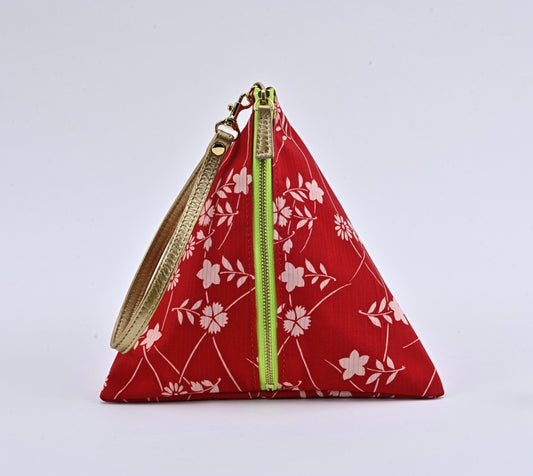 O juban Sankaku Pouch |Autumn grass with stems and leaves