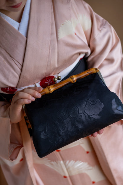 Bamboo Clasp Clutch Bag | Stream with Chrysanthemum and Momiji 1