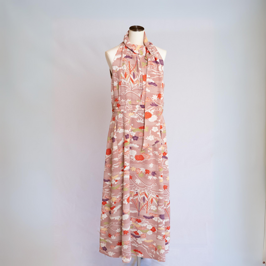 Ribbon Halter Dress | Light Pink Goshodoki