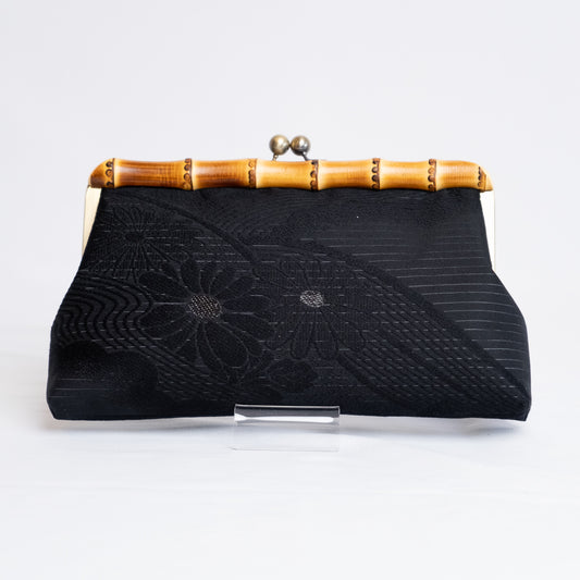 Bamboo Clasp Clutch Bag | Stream with Chrysanthemum and Momiji 1